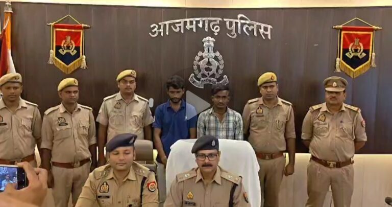 आज़मगढ़ में दो अंतर्राज्यीय तस्कर गिरफ्तार, पंजाब से बिहार जा रही एक करोड़ की विदेशी शराब बरामद