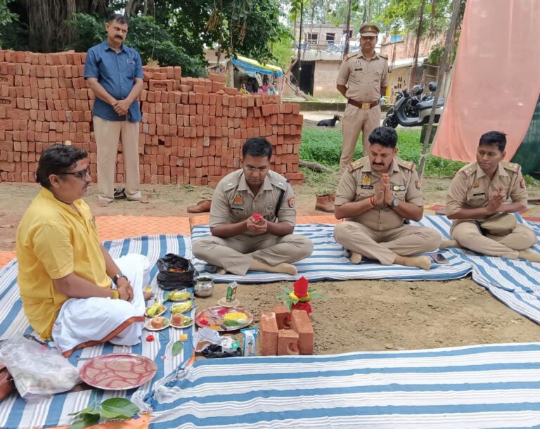 आजमगढ़: भीमबर में नई पुलिस चौकी का शिलान्यास, ASP ग्रामीण चिराग जैन ने किया भूमि पूजन
